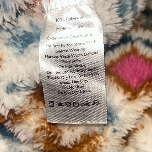 Eddie Bauer Ladies’ Creme Aztec Plush 1/4 Zip Sweater Size Womens Large - Picture 5 of 5